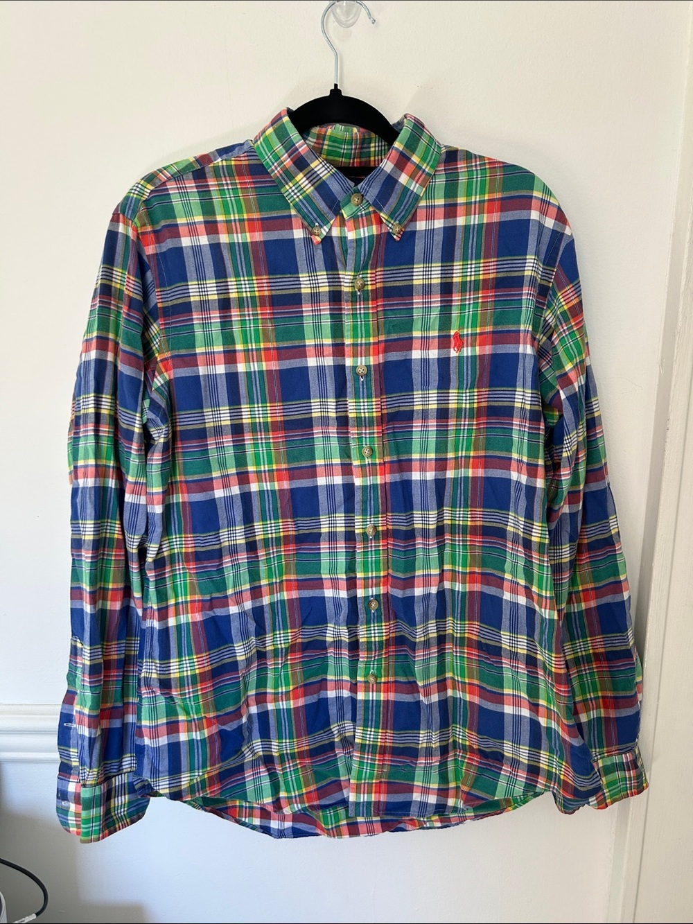 Ralph Lauren Blue, Green & Red Plaid Button-Down Shirt